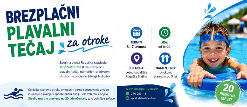 BREZPLAČNI PLAVALNI TEČAJ za otroke